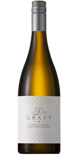 Bottle of Delaire Graff 'Coastal Cuvee' Sauvignon Blanc 2023 from Stellenbosch, with tropical fruit and nettles. 