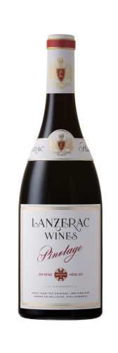 Bottle of Lanzerac 'Commemorative' Pinotage 2021 from Stellenbosch.