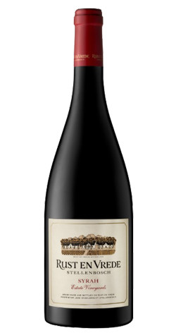 Bottle of Rust en Vrede 'Estate Vineyards' Syrah 2022 from Stellenbosch