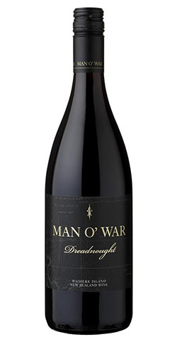 Bottle of Man O War 'Dreadnought' Syrah 2021 from Waiheke Island, New Zealand