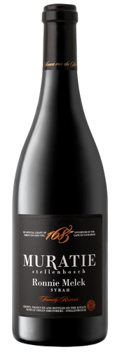 Bottle of Muratie 'Ronnie Melck Family Selection' Syrah 2020 from Stellenbosch.