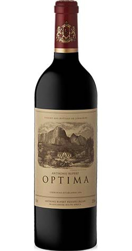 Bottle of Anthonij Rupert Wines 'Optima' Red Blend 2021 from the Coastal Region of South Africa