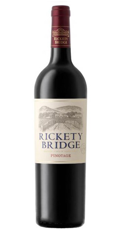 Bottle of Rickety Bridge Pinotage 2023 from the Western Cape of South Africa