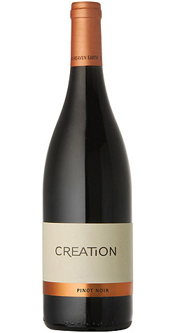 Bottle of Creation Pinot Noir 2023, Walker Bay wine with dark fruit and earthy flavors.