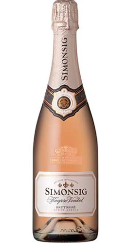 Bottle of Simonsig Kaapse Vonkel Brut Rosé 2023 from Stellenbosch