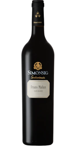 Simonsig Wine Estate Frans Malan Reserve Cape Blend 2022 red wine from Stellenbosch, South Africa 750ml bottle