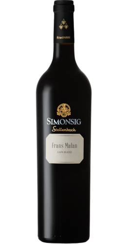 Simonsig Wine Estate Frans Malan Reserve Cape Blend 2022 red wine from Stellenbosch, South Africa 750ml bottle