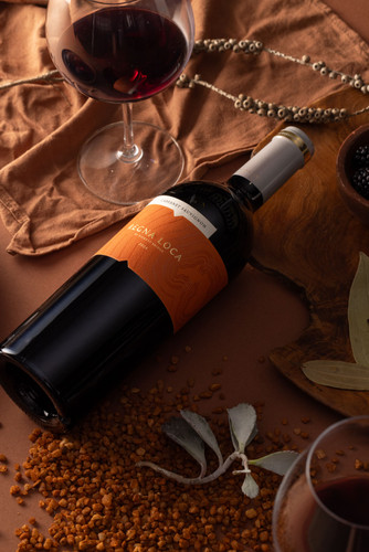 Rickety Bridge Regna Loca Cabernet Sauvignon 2024 Franschhoek bottle with glass of red wine, blackberries and herbs