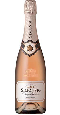 Simonsig Kaapse Vonkel Brut Rosé 2024 Stellenbosch South African Cap Classique sparkling wine bottle