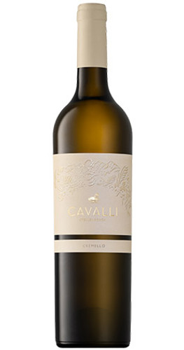 Bottle of Cavalli Wines Cremello White Blend, Stellenbosch wine with tropical and floral notes.