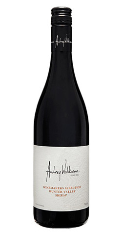 Bottle of Audrey Wilkinson Winemakers Selection Shiraz 2019 wine with dark fruit and spice.