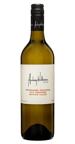 Bottle of Audrey Wilkinson Winemakers Selection Verdelho 2021 white wine with tropical notes.