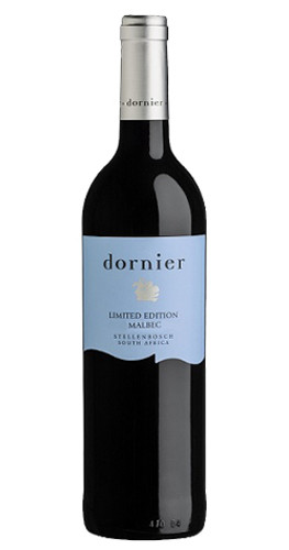 Bottle of Dornier 'Limited Edition' Malbec, Stellenbosch 2018 red wine with dark fruit and spice.