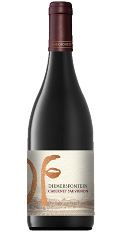 Bottle of Diemersfontein Cabernet Sauvignon, Western Cape 2020 red wine with dark fruit and spice.