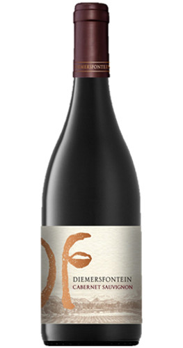Bottle of Diemersfontein Cabernet Sauvignon, Western Cape 2020 red wine with dark fruit and spice.