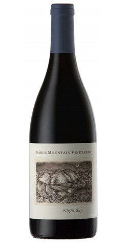 Bottle of Fable Mountain Vineyards 'Night Sky' Red Blend, Coastal Region 2018 wine with dark fruit and spice.