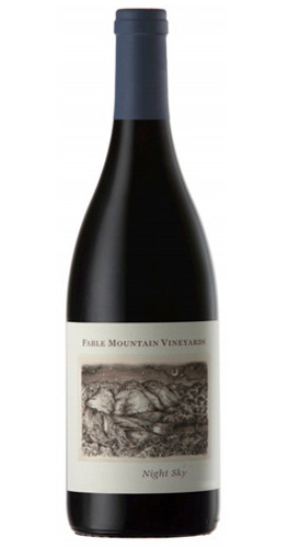 Bottle of Fable Mountain Vineyards 'Night Sky' Red Blend, Coastal Region 2018 wine with dark fruit and spice.
