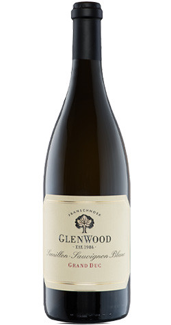 Bottle of GlenWood 'Grand Duc' Semillon/Sauvignon Blanc, Franschhoek 2017 wine with citrus and tropical notes.