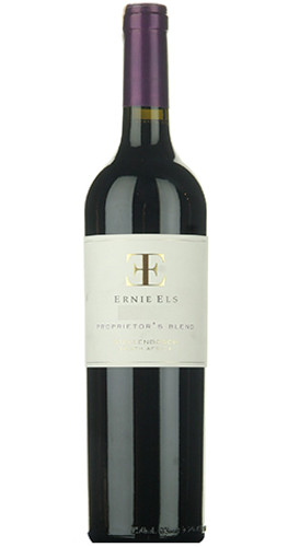 Bottle of Ernie Els 'Proprietor's Blend' Blend, Stellenbosch 2018 wine with rich berry and spice flavors.