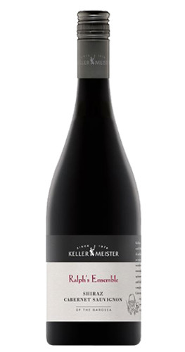 Bottle of Kellermeister 'Ralph's Ensemble' red blend, Barossa wine with dark fruit and oak flavors.