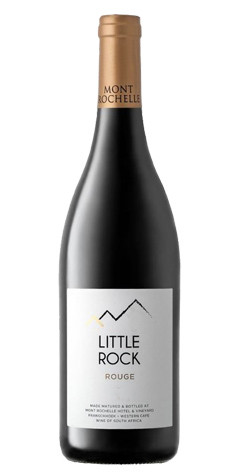 Bottle of Mont Rochelle Little Rock Rouge, Franschhoek 2022 red wine with dark fruit and spice.
