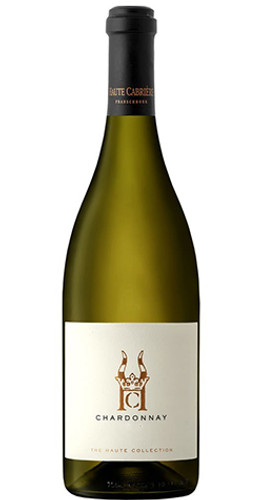 Bottle of Haute Cabriere 'Haute Collection' Chardonnay, Franschhoek 2020 white wine with citrus and oak.