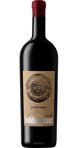 Bottle of Holden Manz 'Reserve' Merlot, Franschhoek 2019 red wine with plum and chocolate flavors.