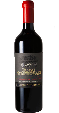 Bottle of La Vierge Wines 'Royal Nymphomane' Red Blend, Walker Bay 2019 red wine with dark fruit and spice.