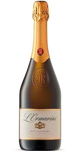 Bottle of L'Ormarins 'Brut Classique' Chardonnay / Pinot Noir, Western Cape NV sparkling wine with citrus and brioche.