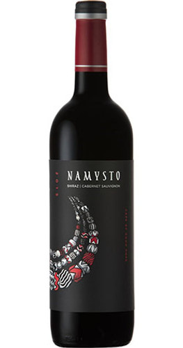 Bottle of Quoin Rock Wines 'Namysto' Shiraz / Cabernet Sauvignon, Stellenbosch 2017 wine with dark fruit and spice.