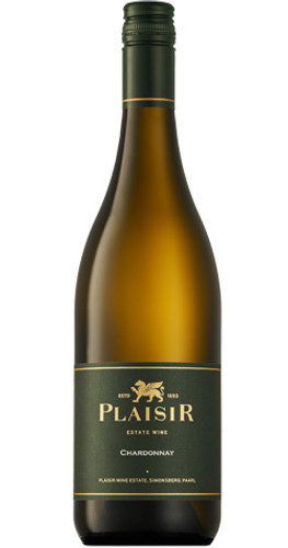 Bottle of Plaisir Chardonnay 2022 from Paarl with lemon, spice, oak and berries.