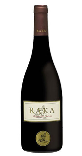 Bottle of RAKA Biography Shiraz, Klein River 2019 red wine with dark fruit and pepper.