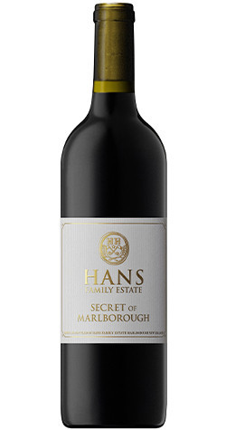 Bottle of Hans Herzog Hans Family Estate 'Secret of Marlborough' Montepulciano, Marlborough 2016 red wine with dark fruit and spice.