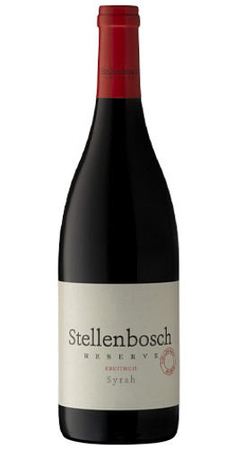 Bottle of Stellenbosch Reserve 'Kruithuis' Syrah, Stellenbosch 2021 red wine with dark fruit and spice.
