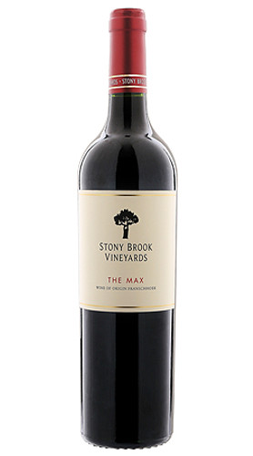 Bottle of Stony Brook Vineyards 'The Max' Bordeaux-Style Red Blend, Franschhoek 2019 wine with dark fruit and spice.