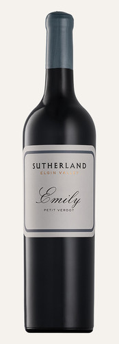 Bottle of Thelema 'Sutherland Emily' Petit Verdot, Elgin 2021 red wine with dark fruit and spice.