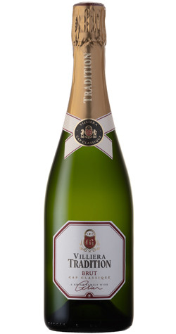 Bottle of Villiera Tradition Brut Rosé (MCC), Stellenbosch NV sparkling wine with fresh berry and citrus.