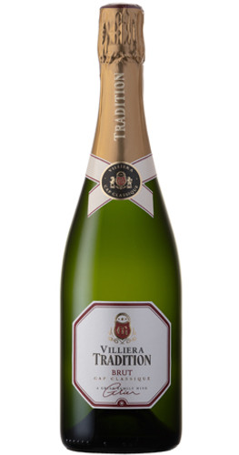 Bottle of Villiera Tradition Brut Rosé (MCC), Stellenbosch NV sparkling wine with fresh berry and citrus.