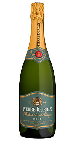 Bottle of Pierre Jourdan Brut CC, Franschhoek NV sparkling wine with citrus and brioche.