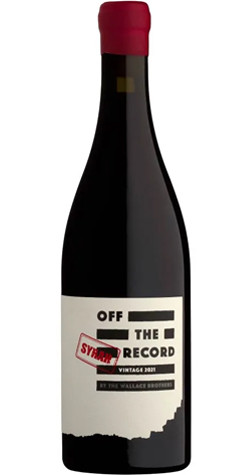 Bottle of Off The Record Syrah, Ceres Plateau 2022 red wine with dark fruit and pepper.