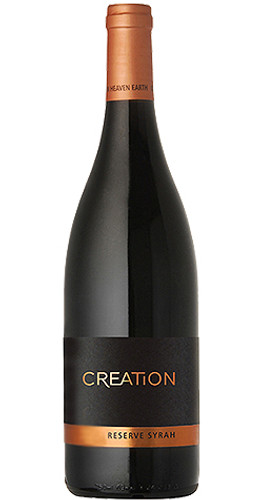 Bottle of Creation Reserve Syrah, Walker Bay wine with dark fruit and pepper notes.