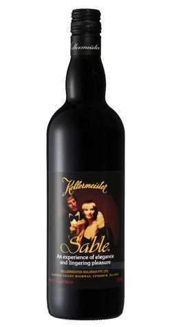 Bottle of Kellermeister 'Sable', Barossa NV wine with rich berry and spice flavors.