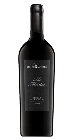 Bottle of Kellermeister 'The Meister' Shiraz, Eden Valley 2017 red wine with dark fruit and spice.