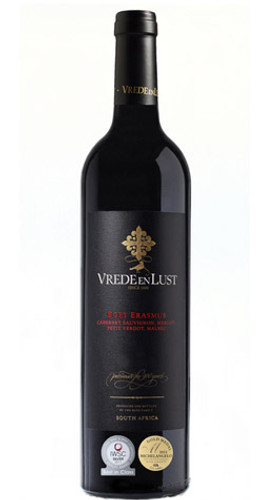 Bottle of Vrede en Lust Boet Erasmus Red Blend, 2019 from Simonsberg-Paarl with notes of Red and black fruit, tobacco and vanilla.