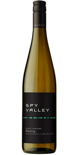 A bottle of Spy Valley Riesling 2016 from Marlborough New Zealand