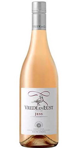 Bottle of Vrede en Lust Jess Rosé, Simonsberg-Paarl 2023 wine with fresh berry and floral notes.