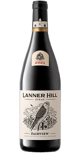 Bottle of Fairview 'Lanner Hill' Syrah, Darling 2021 red wine with dark fruit and pepper.