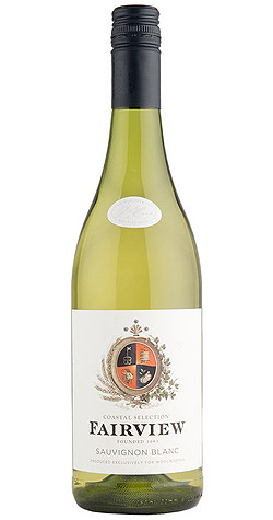 Bottle of Fairview Sauvignon Blanc, Darling 2024 white wine with tropical and citrus notes.