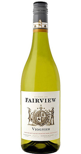 Bottle of Fairview Viognier, Paarl 2022 white wine with floral and stone fruit notes.