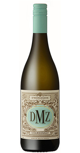 Bottle of De Morgenzon DMZ Chardonnay, Stellenbosch 2022 white wine with citrus and oak.